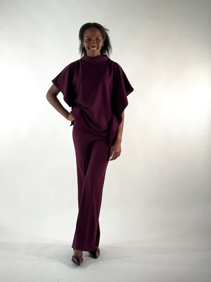 Blusen-Top in aubergine