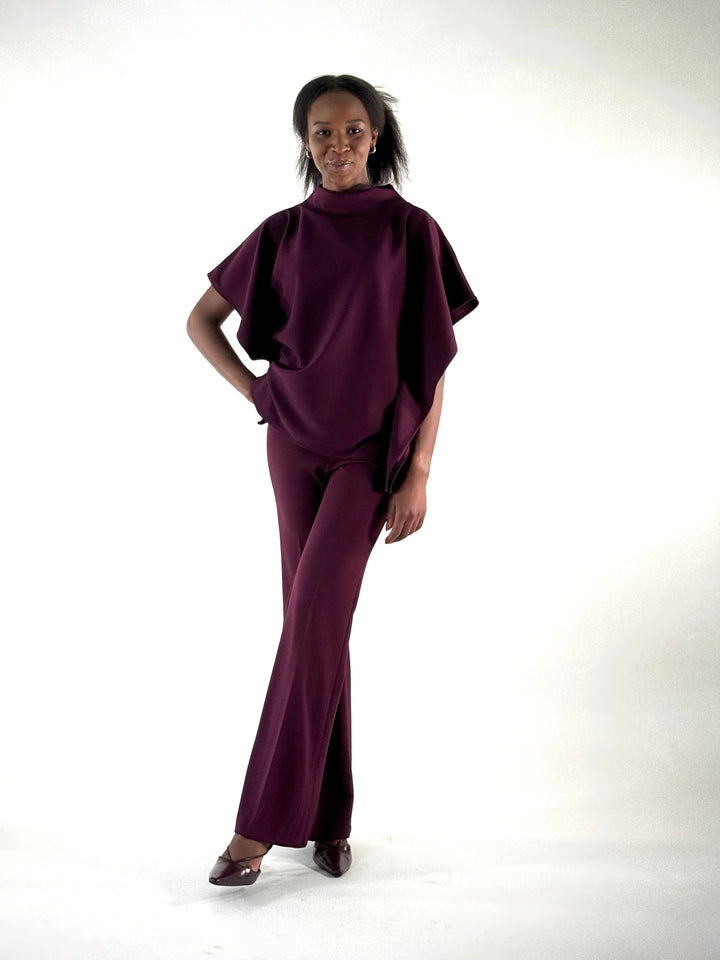 Blusen-Top in aubergine