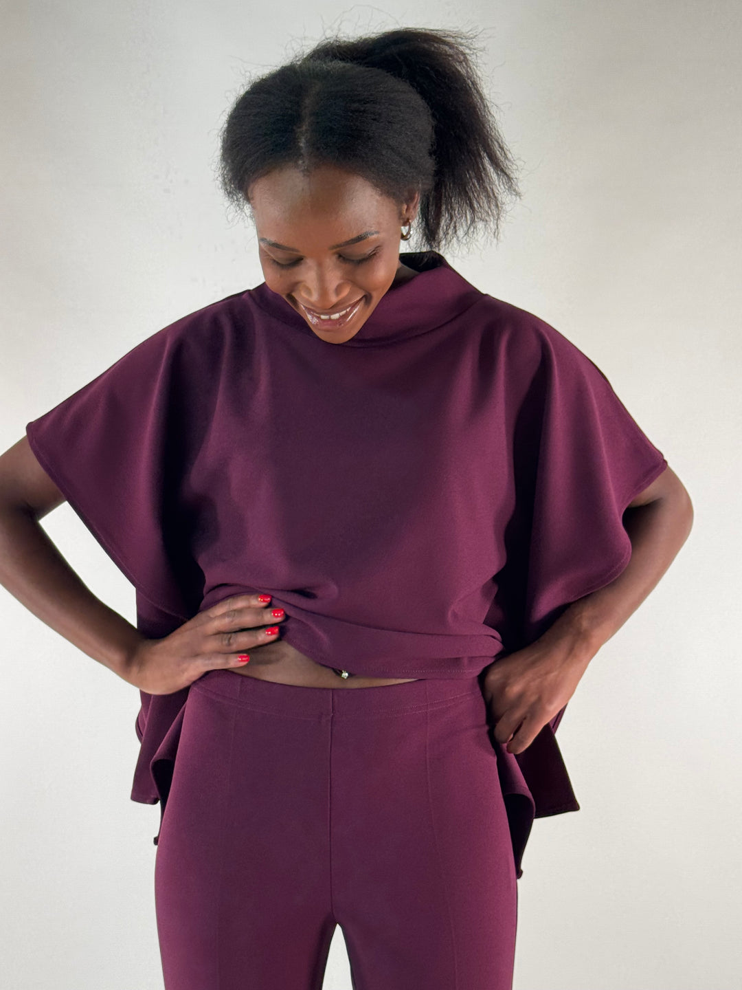 Blusen-Top in aubergine