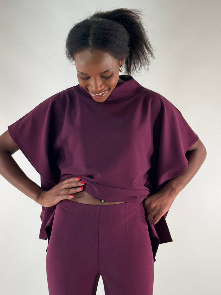 Blusen-Top in aubergine