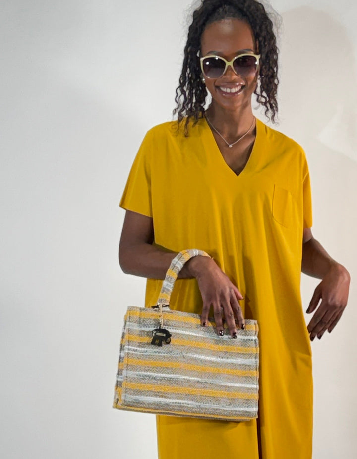 Book Tote Small im Streifen-Design
