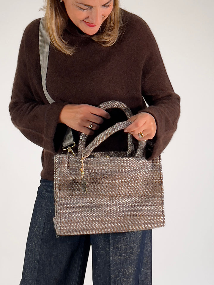 Book Tote Small Taupe