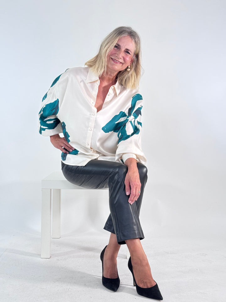 Seiden-Hemdbluse im floralen Print