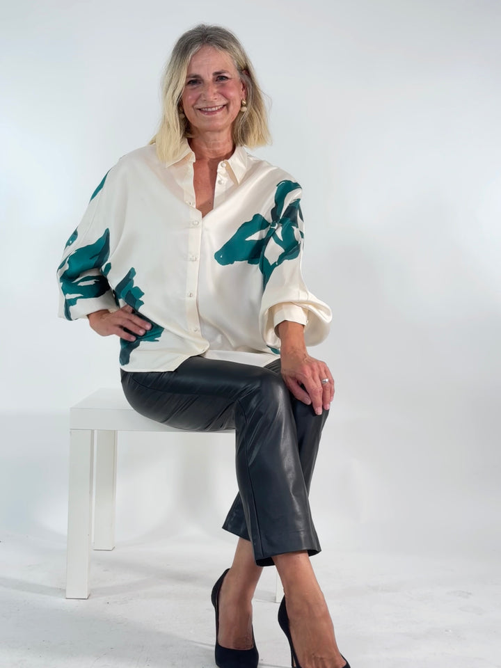 Seiden-Hemdbluse im floralen Print