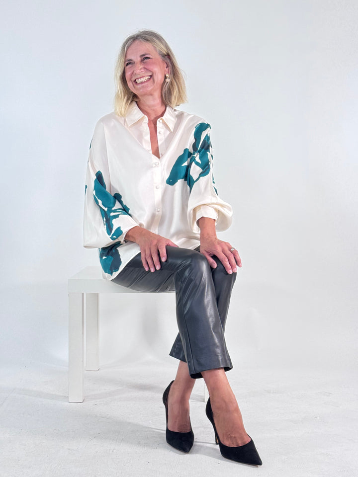 Seiden-Hemdbluse im floralen Print