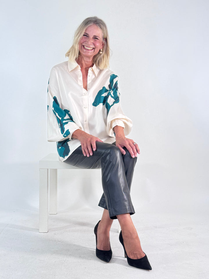 Seiden-Hemdbluse im floralen Print