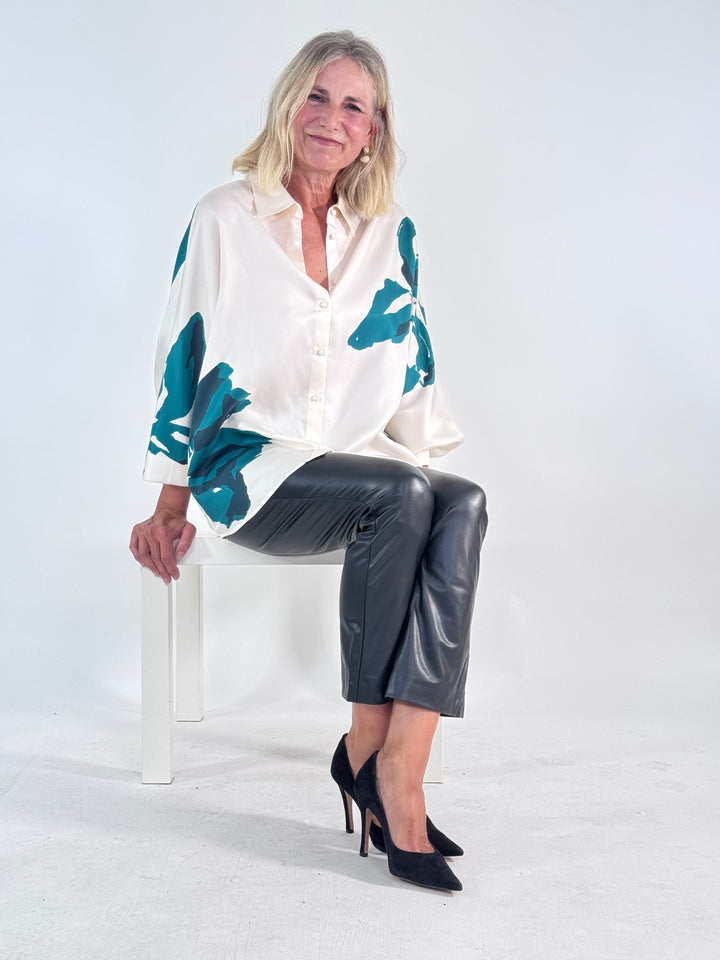 Seiden-Hemdbluse im floralen Print