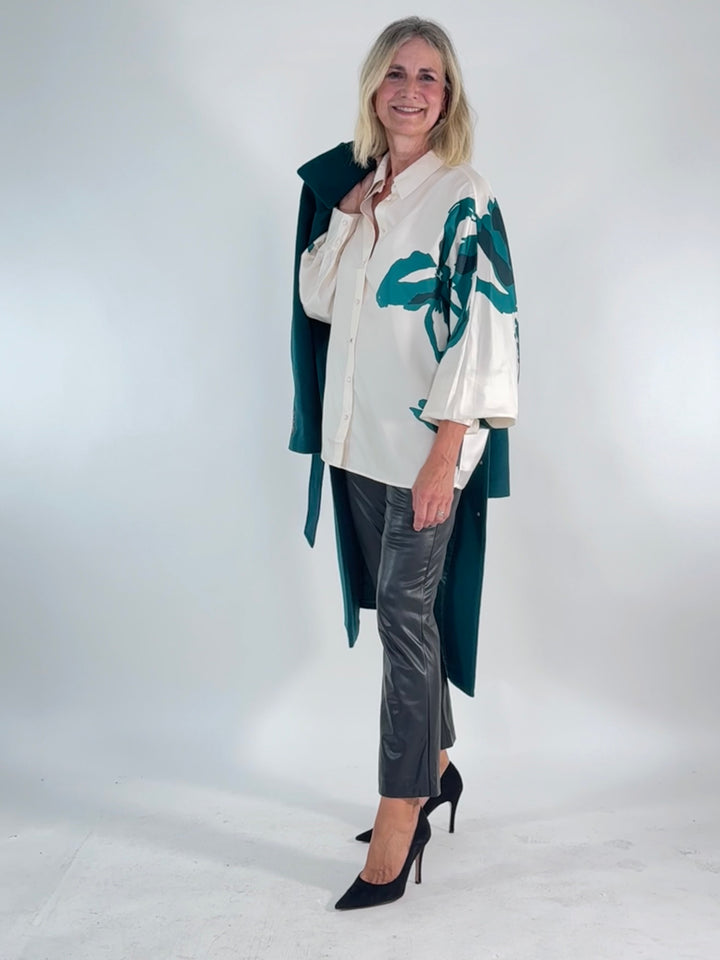 Seiden-Hemdbluse im floralen Print