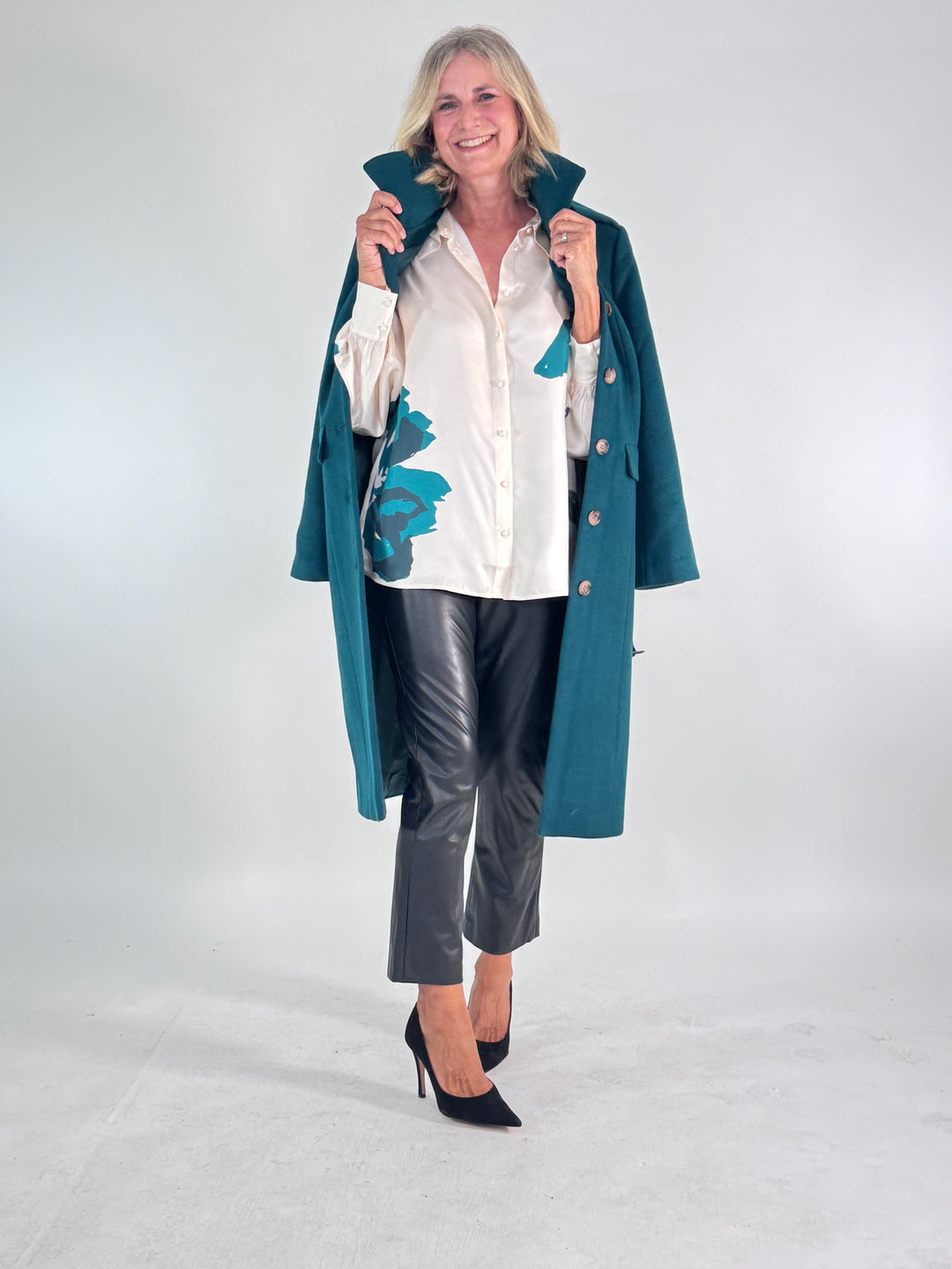 Seiden-Hemdbluse im floralen Print
