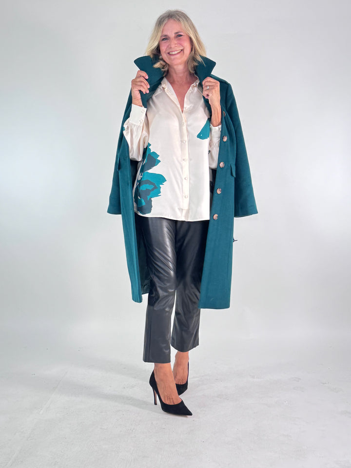 Seiden-Hemdbluse im floralen Print