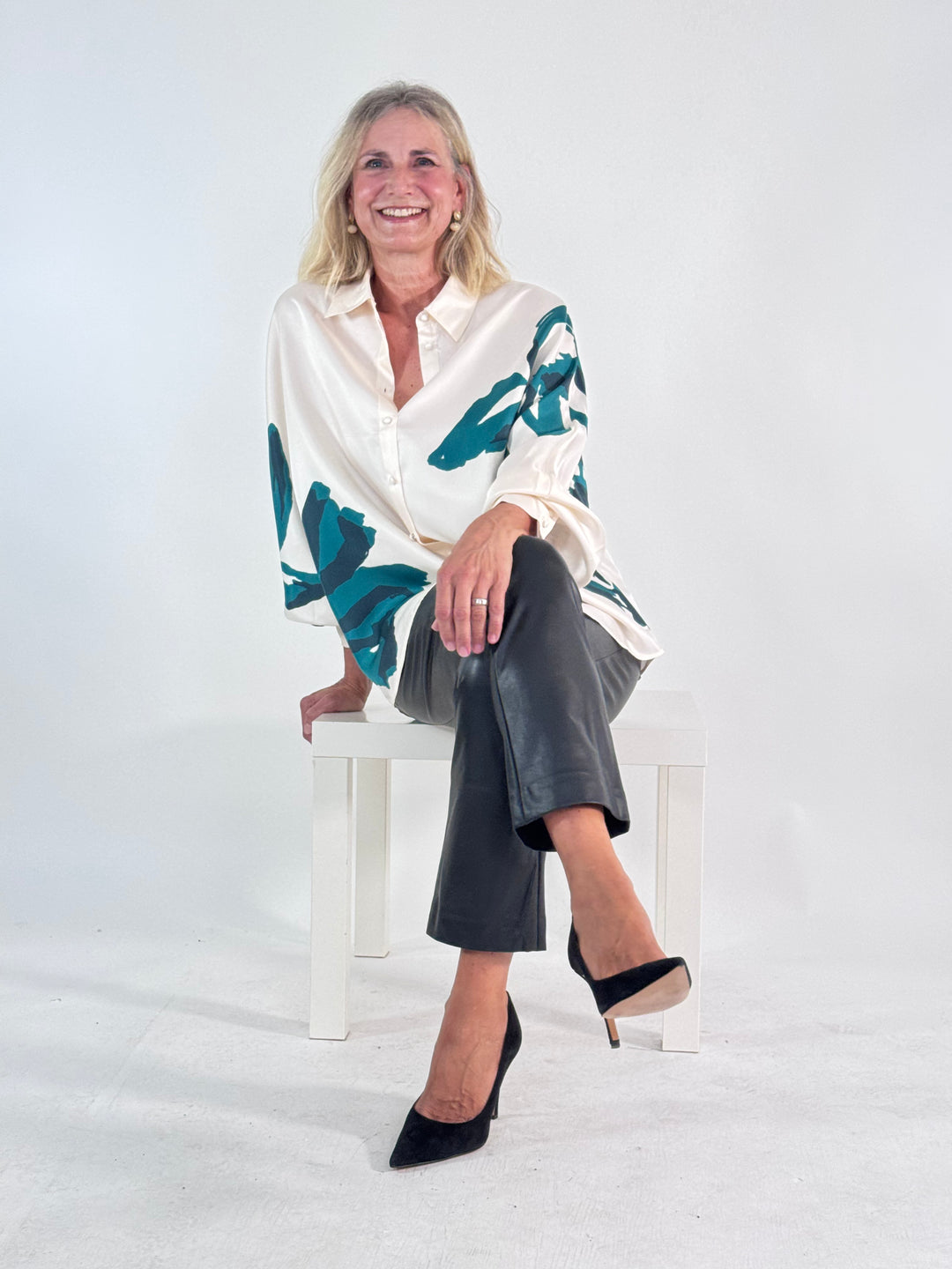 Seiden-Hemdbluse im floralen Print