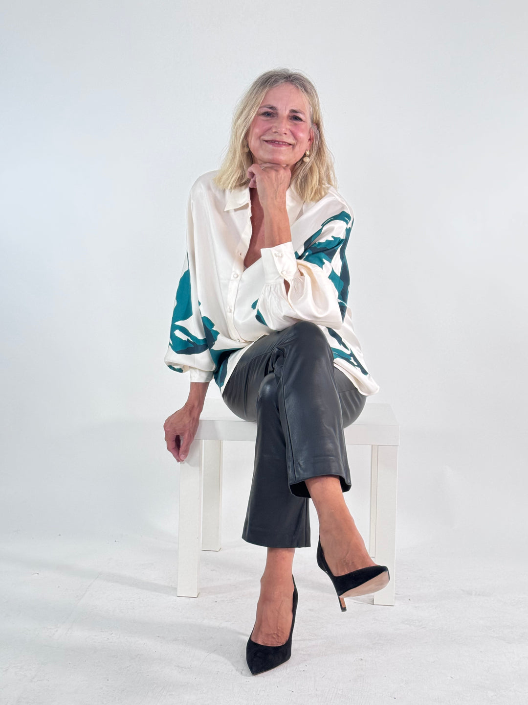 Seiden-Hemdbluse im floralen Print