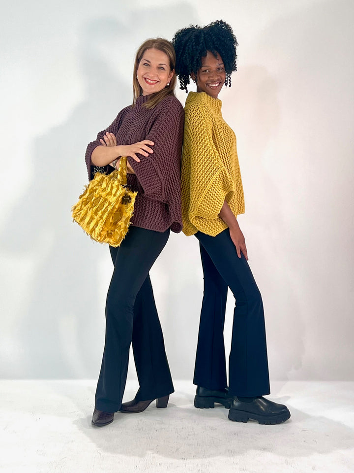 Poncho-Pulli im Linksstrick