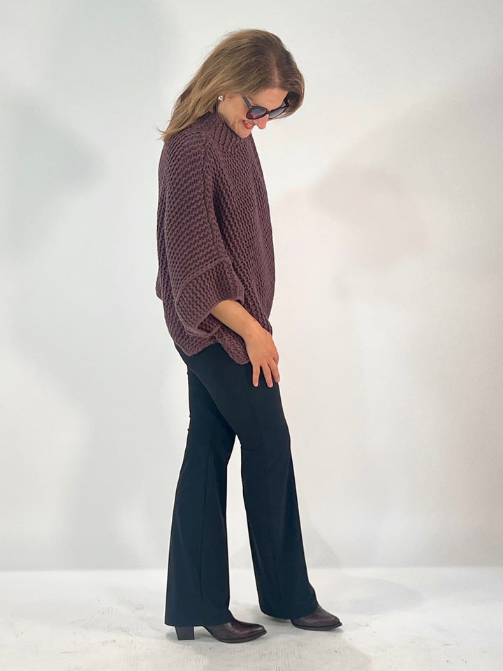 Poncho-Pulli im Linksstrick