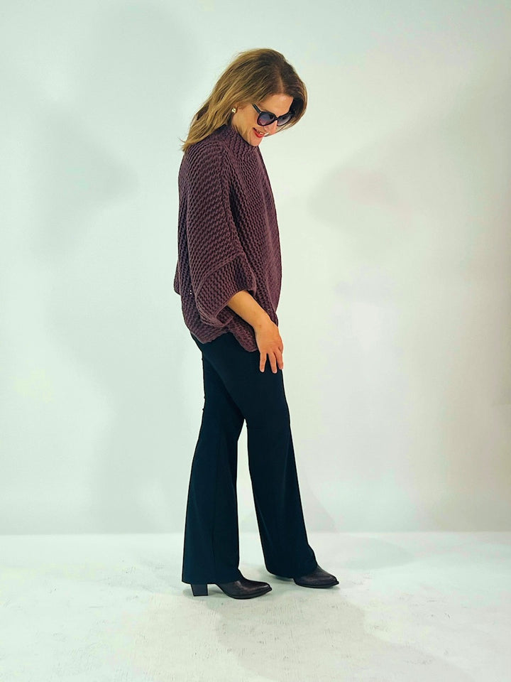 Poncho-Pulli im Linksstrick