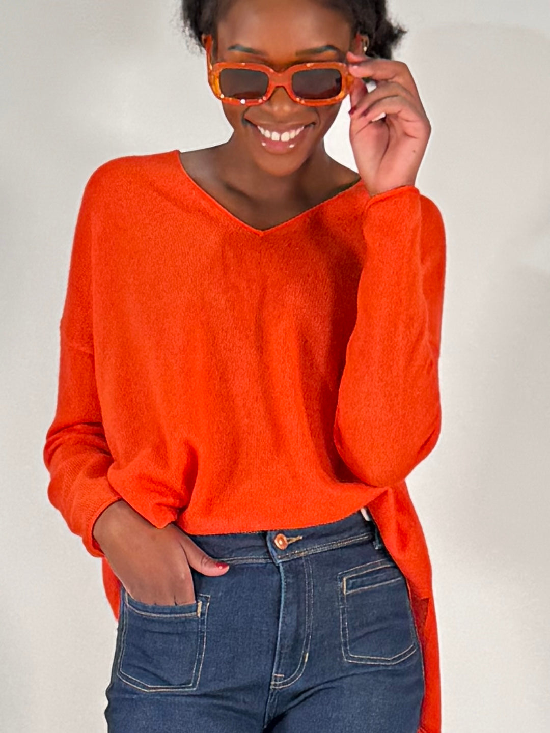 Cashmere-Seide Pullover V-Neck