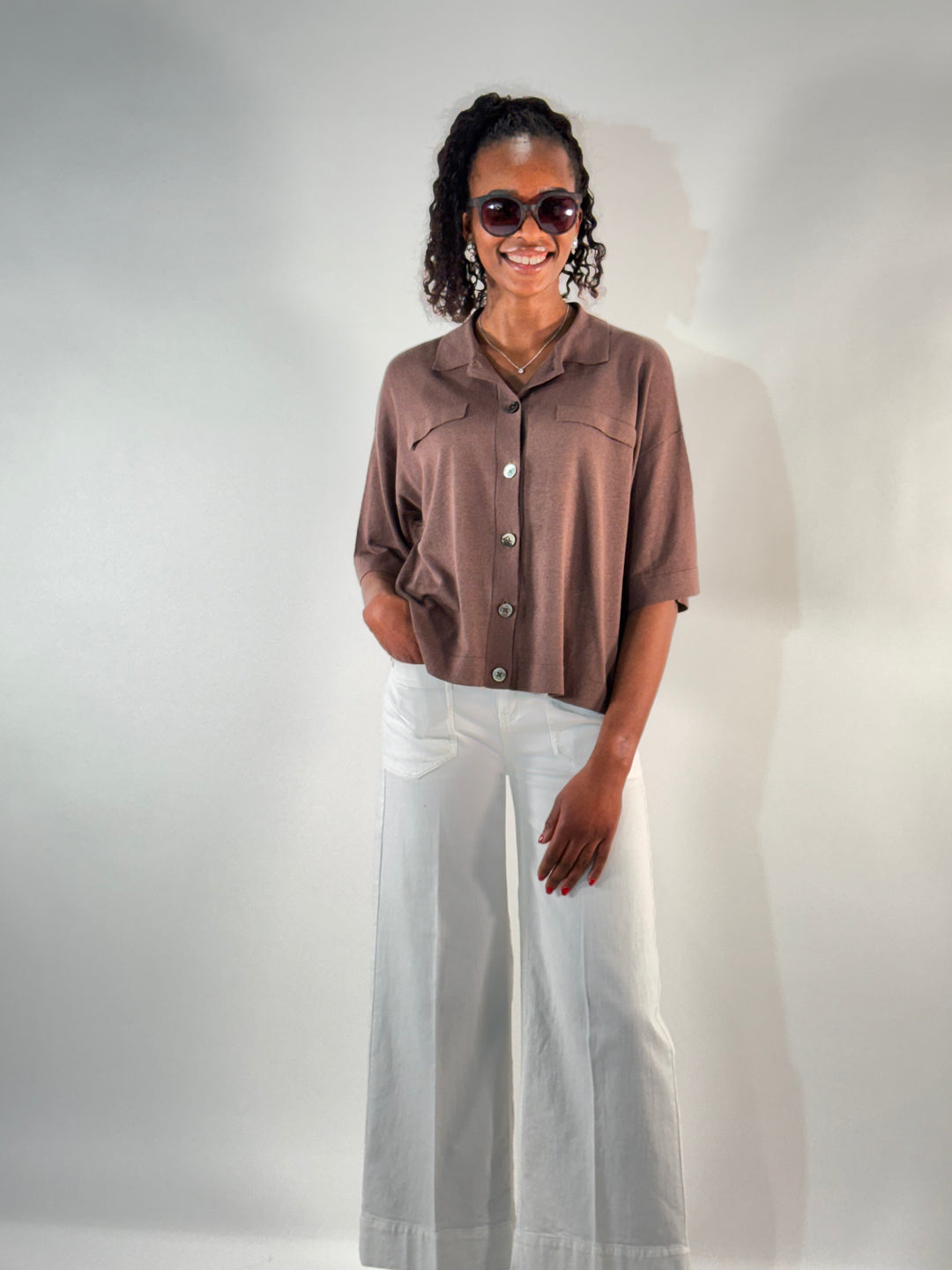 Polo Cardigan 1/2-Arm