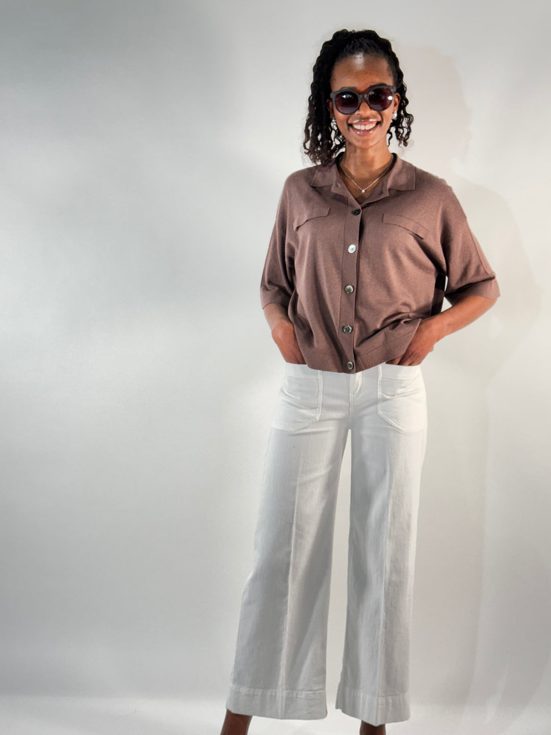 Polo Cardigan 1/2-Arm