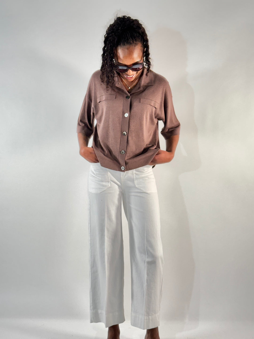 Polo Cardigan 1/2-Arm
