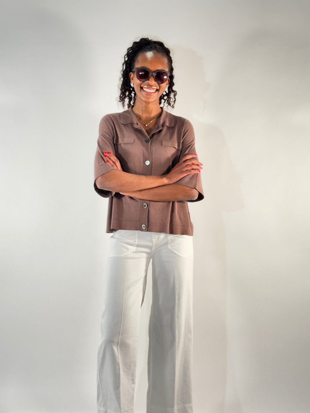 Polo Cardigan 1/2-Arm