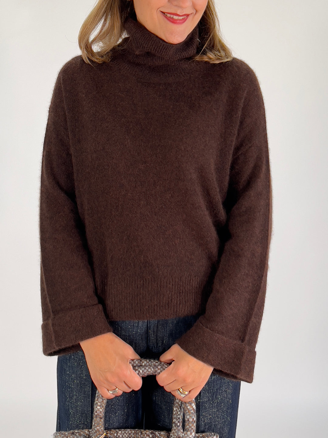 Rollkragen-Pulli mit Cashmere