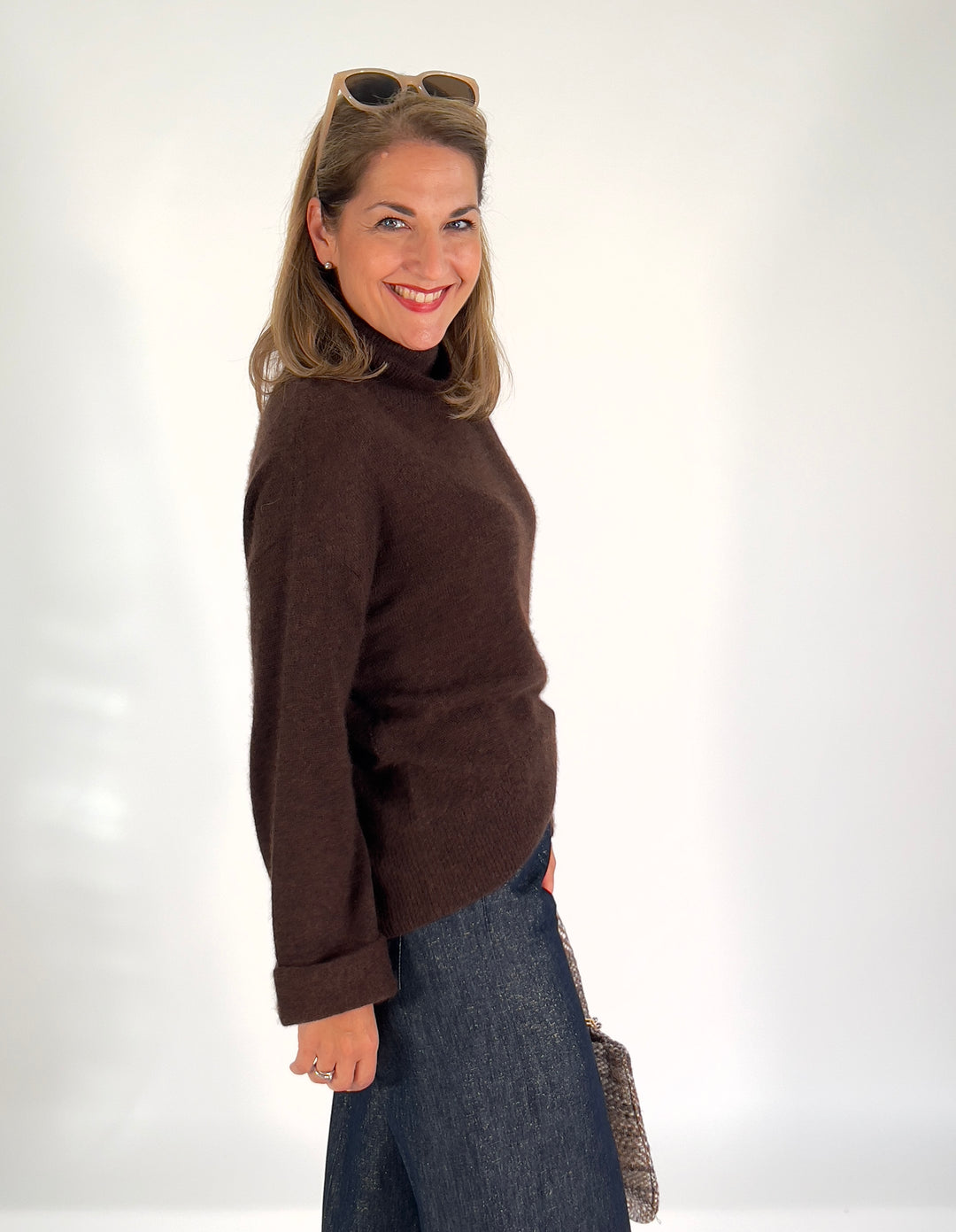Rollkragen-Pulli mit Cashmere