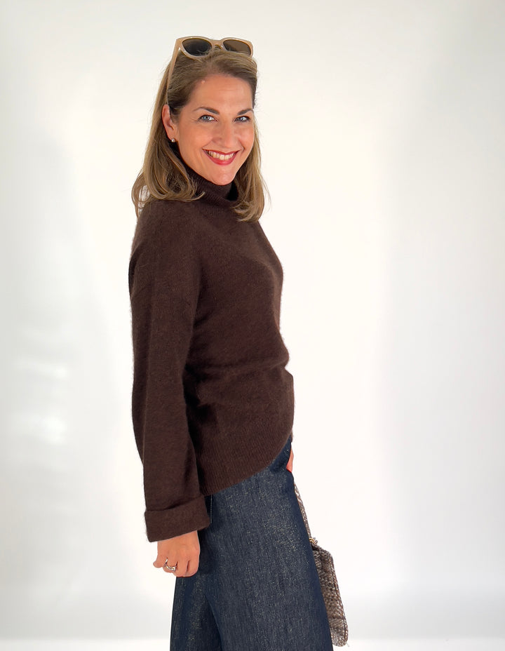 Rollkragen-Pulli mit Cashmere