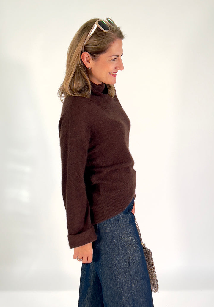 Rollkragen-Pulli mit Cashmere