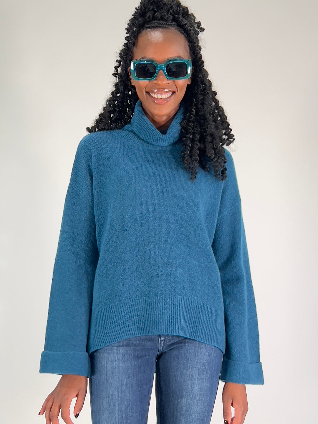 Rollkragen-Pulli mit Cashmere