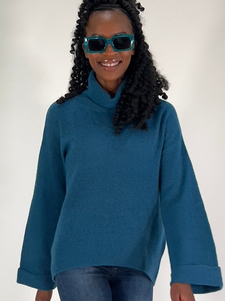 Rollkragen-Pulli mit Cashmere