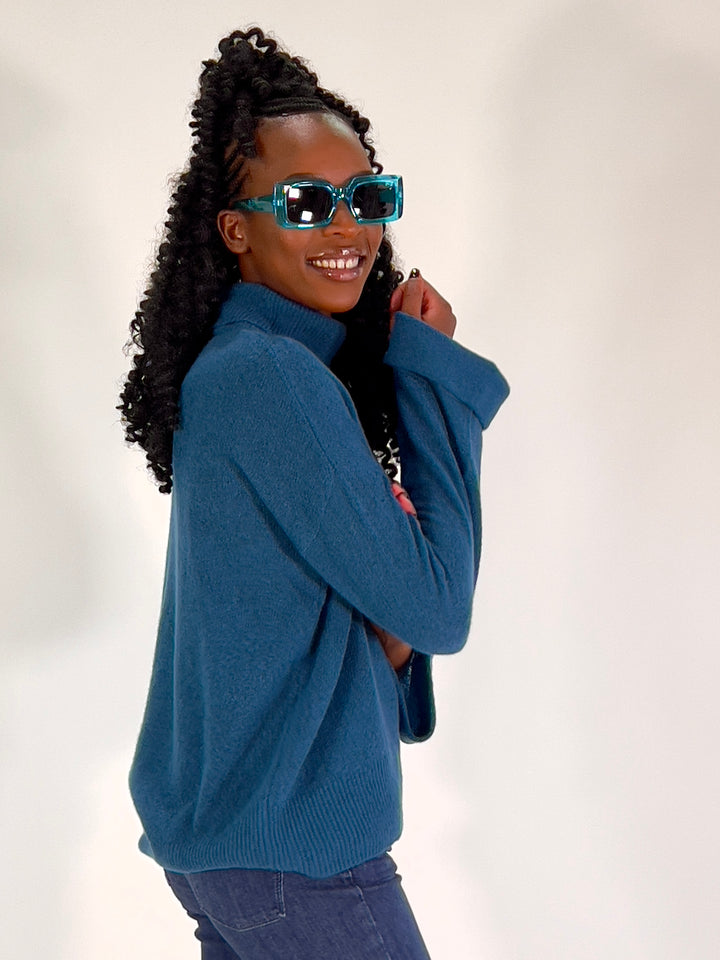 Rollkragen-Pulli mit Cashmere