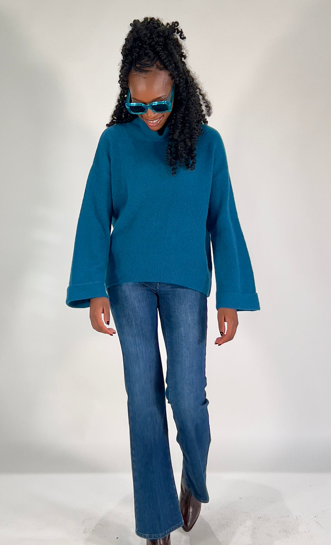 Rollkragen-Pulli mit Cashmere
