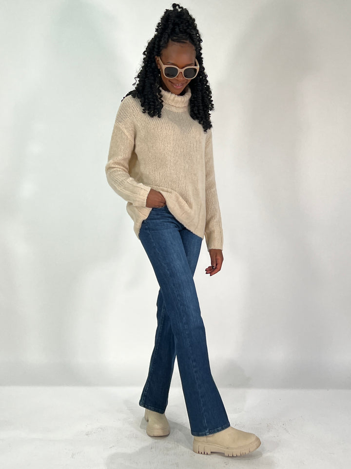 Rollkragen-Pulli Cashmere Seide
