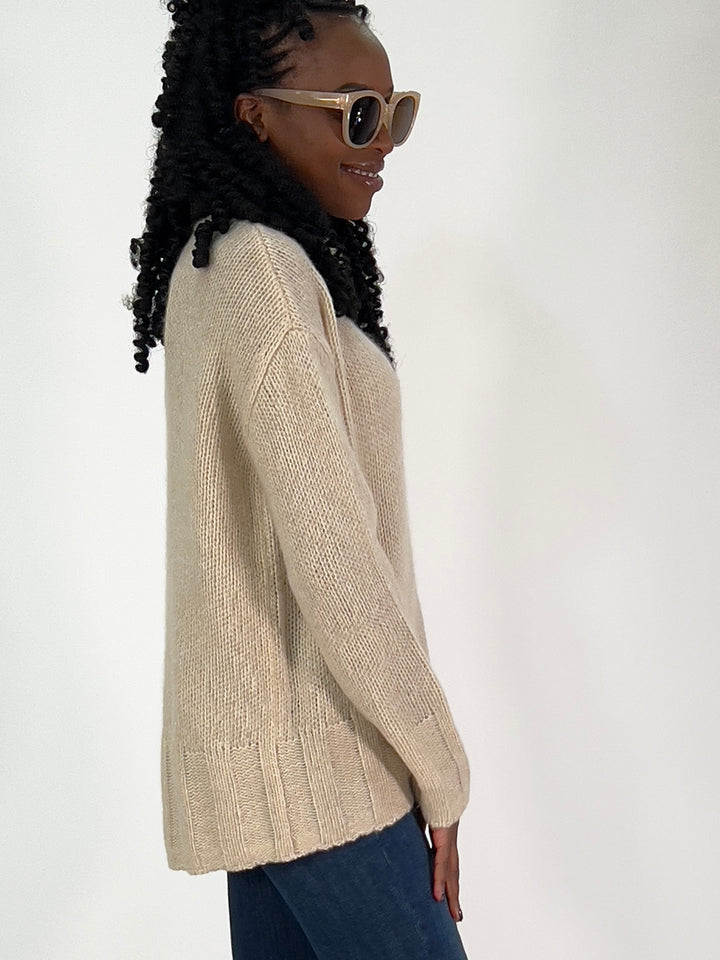 Rollkragen-Pulli Cashmere Seide