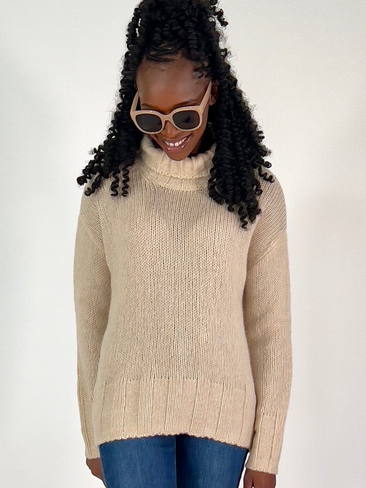 Rollkragen-Pulli Cashmere Seide
