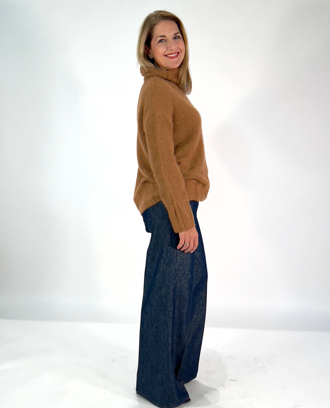 Rollkragen-Pulli Cashmere Seide
