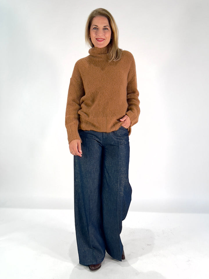 Rollkragen-Pulli Cashmere Seide