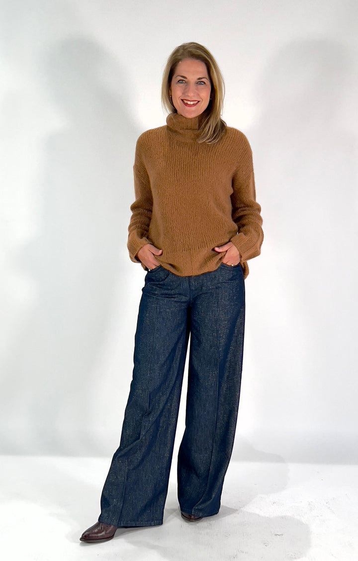 Rollkragen-Pulli Cashmere Seide