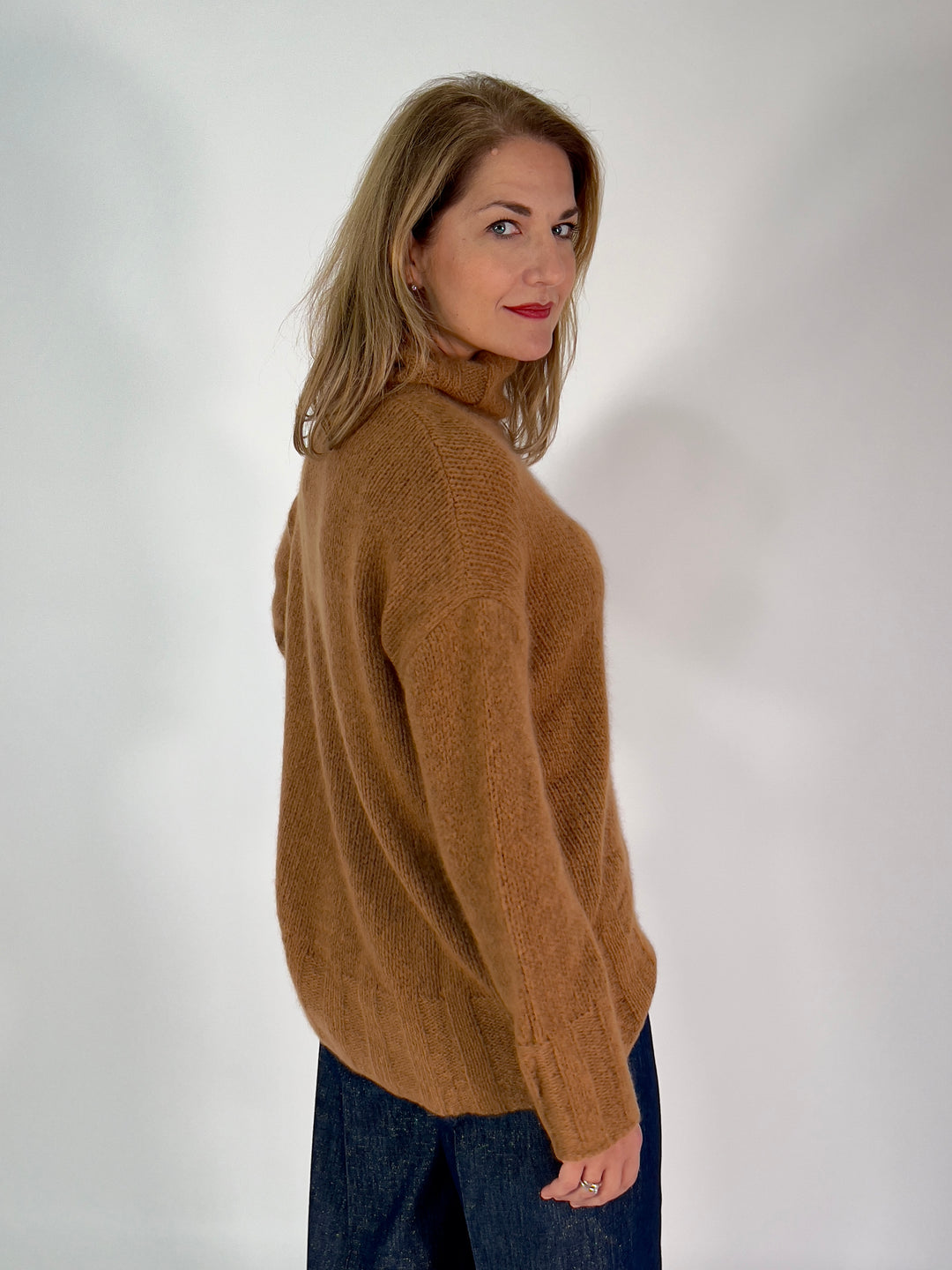 Rollkragen-Pulli Cashmere Seide
