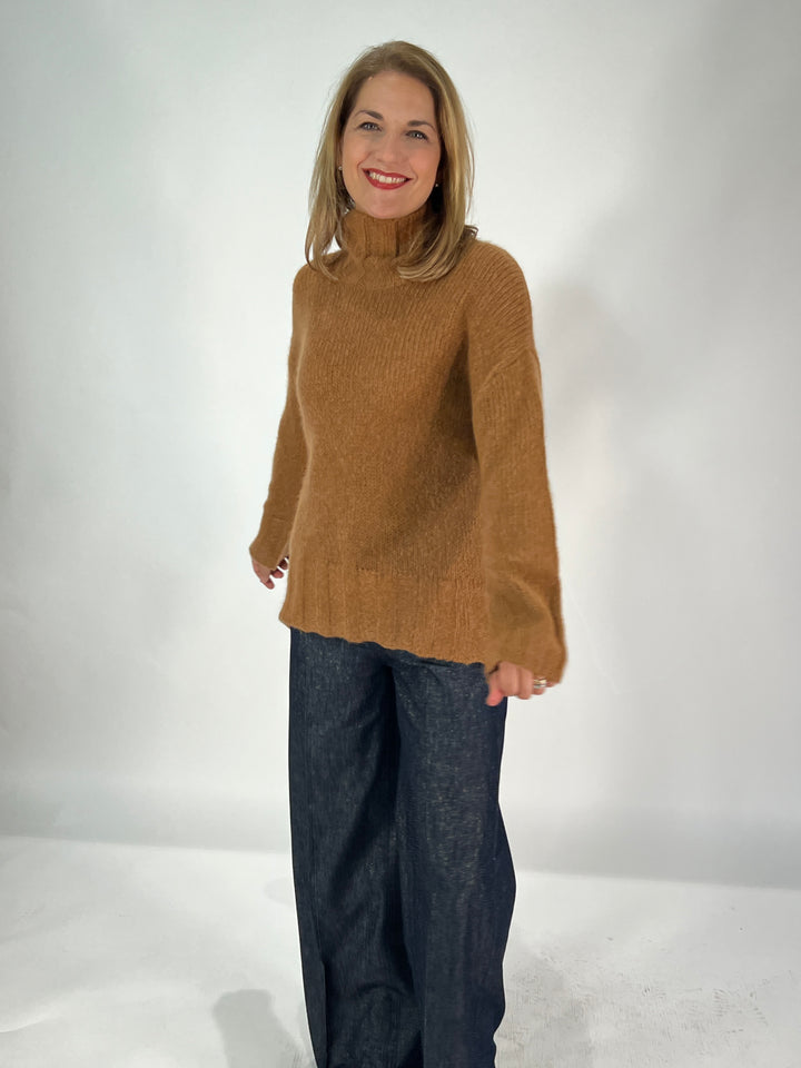 Rollkragen-Pulli Cashmere Seide