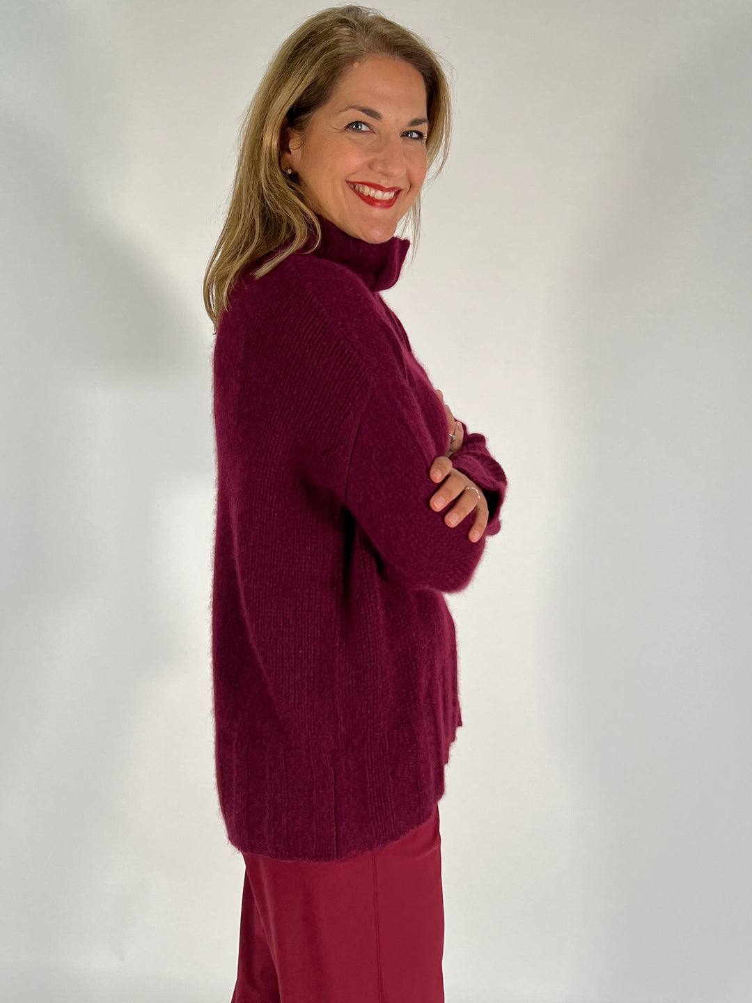Rollkragen-Pulli Cashmere Seide