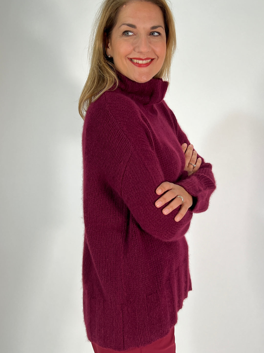 Rollkragen-Pulli Cashmere Seide