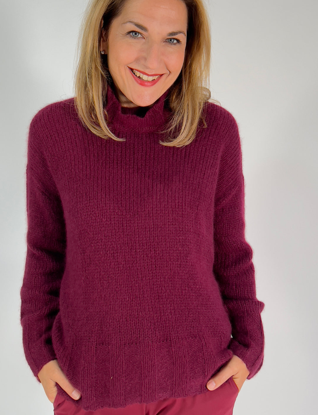 Rollkragen-Pulli Cashmere Seide