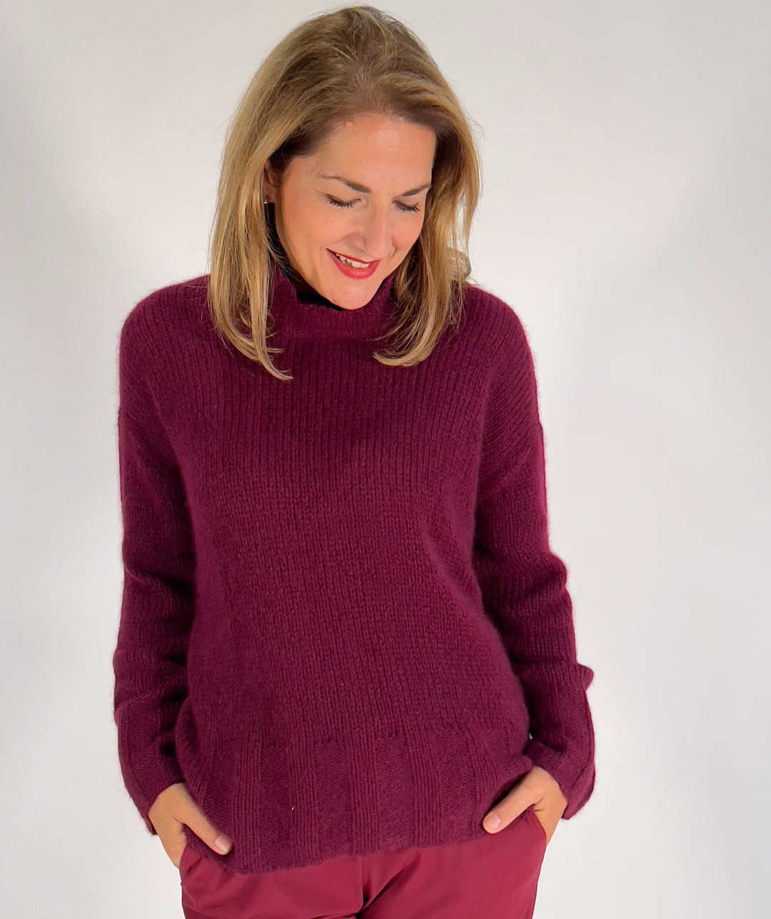 Rollkragen-Pulli Cashmere Seide