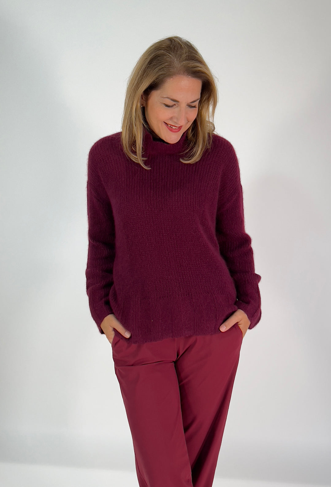 Rollkragen-Pulli Cashmere Seide