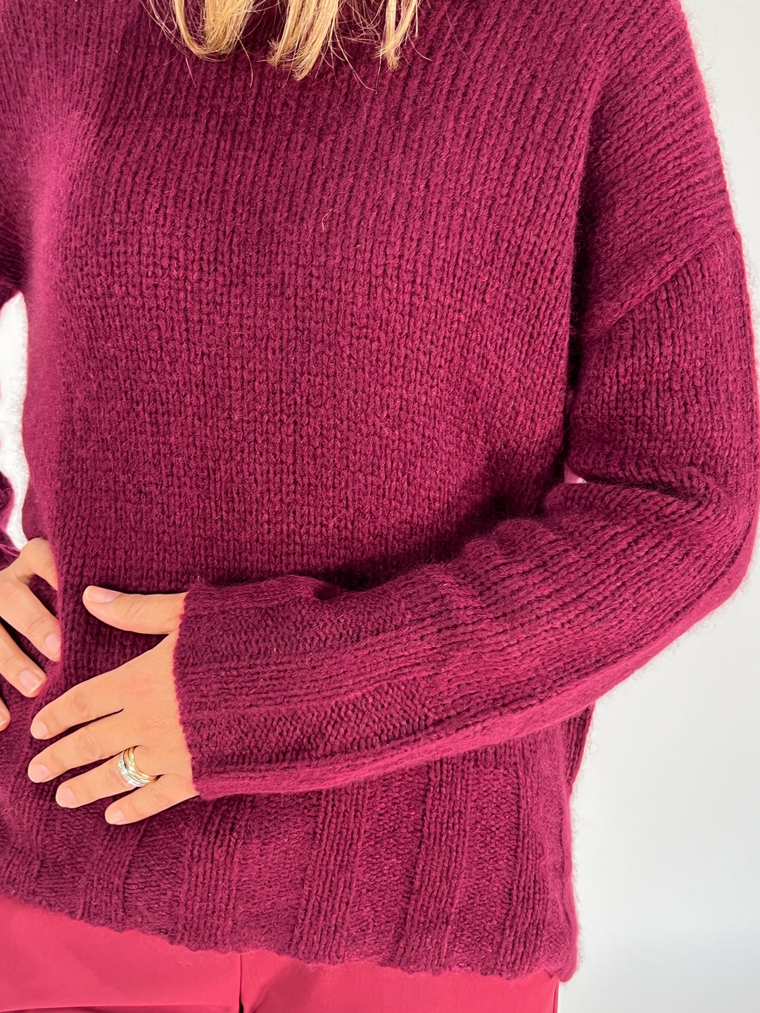 Rollkragen-Pulli Grobstrick mit Cashmere – L'Adresse