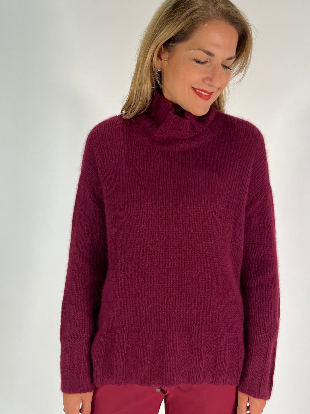 Rollkragen-Pulli Cashmere Seide
