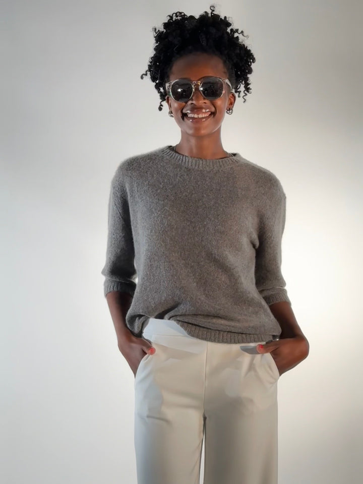Cashmere-Pulli  Rundhals 3/4-Arm