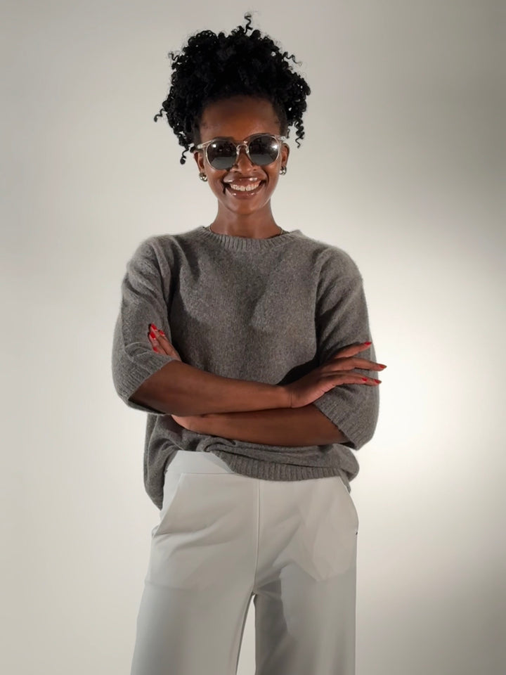 Cashmere-Pulli  Rundhals 3/4-Arm