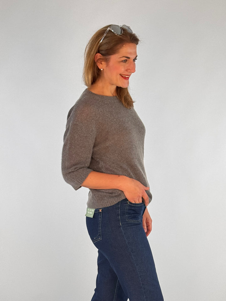 Cashmere-Pulli  Rundhals 3/4-Arm